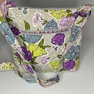 Vera Bradley Watercolor Hipster Floral Crossbody Bag Quilted Purse Lavender Gray